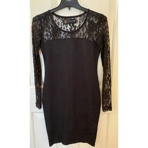 Black Lace long sleeve dress